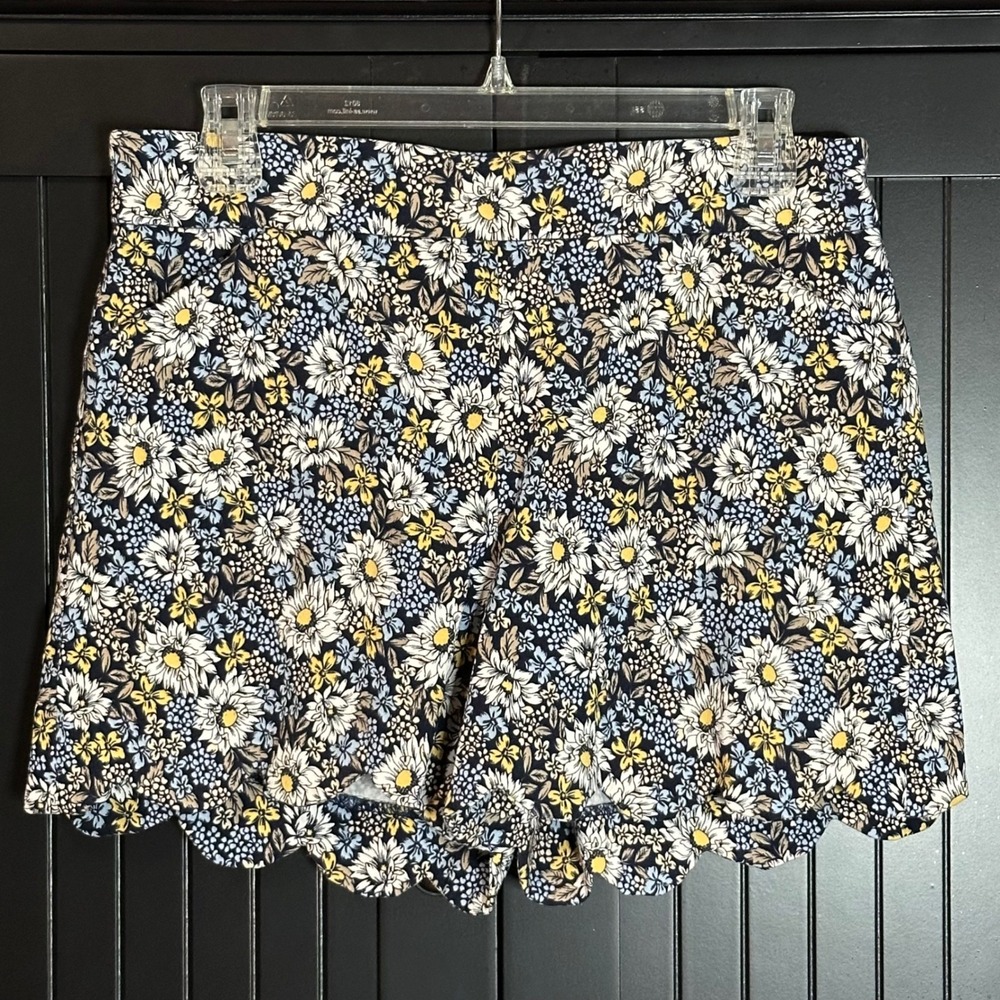 Cato Floral Scalloped Hem Shorts Size 10 Cottagecore Boho Summer‎